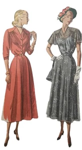 Rarität 40er Jahre Kleid Büste 41 #Vintage Nähmuster Simplicity 2740 Cape Ärmel - Bild 1 von 3