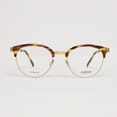 MODO 4518 Women's Ultra-Light Titanium Round Glasses in Havana / Gold | 49mm - Image 1 of 4