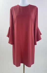 Cue Dress Size 14 Red Shift Bell Sleeve Knee Length Office Work Party Made in AU - Picture 1 of 4