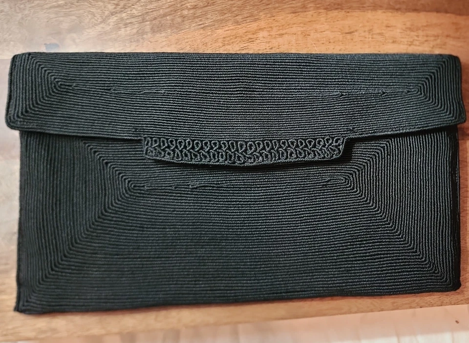 Cartera clutch negra vintage con cable única KORDAY limpia Foto 1 de 4