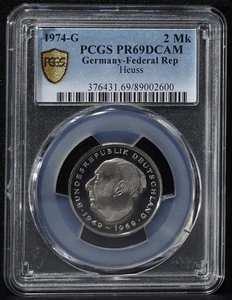 BRD 1974 - G 2 Mark Theodor Heuss PCGS PR69DCAM Top Pop 1/0 - Bild 1 von 3