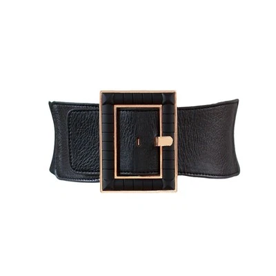 Mujeres Cinturón Ancho Elástico Banda Envoltura Cincha Retro Cintura Alta Hebilla de Metal Foto 1 de 4