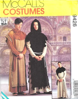 Monks Costume Mens Renaissance Sewing Pattern U-Pick Size S/XL McCall's 9426 OOP - Image 1 of 2