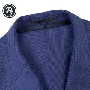 Mens 42 L Hugo Boss X Guabello Super 120's Navy Blue Micro Knit Wool Suit - Picture 1 of 24