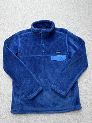 Patagonia Fleece Pullover Youth XL 14 Royal Blue Synchilla Snap-T Snap Pocket - Image 1 of 4