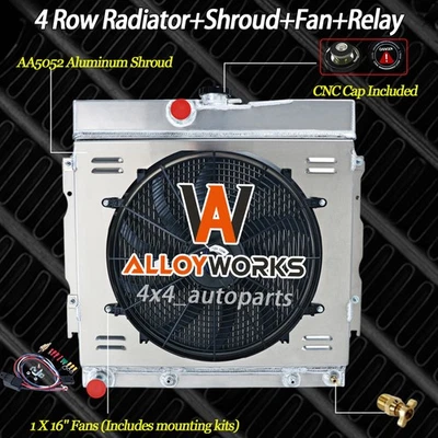For 1963-1968 Dodge Charger Dart Coronet 22" 4Row Aluminum Radiator+Shroud Fan - Image 1 of 4