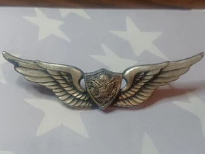 US ARMY SILVER FILLED AIRCRAFT CREWMAN BADGE 2.5" Crew GI REG USA - Picture 1 of 4