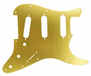 NEW PICKGUARD ANODIZED STRATOCASTER SSS ALUMINIUM brossé - gold - strat SSS - Bild 1 von 4