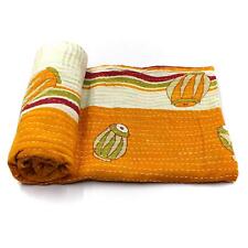 Vintage Quilt Indian Handmade Organic Cotton Bedspread Bohemian Blanket Throw