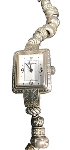 Brighton Cherry Hill Watch Japan Movement Silver 19 Beads Toggle Needs Battery - Picture 1 of 9