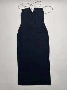 New Ser.O.ya Brogan Dress Black Jersey Crisscross Open Back Sleeveless Maxi Sz L - Picture 1 of 18