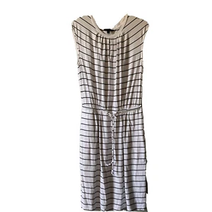 Banana Republic Dress Womens Small White Black Striped Knit Dress Size S - Picture 1 of 3
