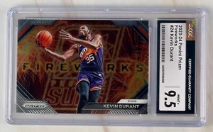 2023-24 Panini Prizm Fireworks Kevin Durant #24 CGC 9.5 MINT+ - Picture 1 of 2