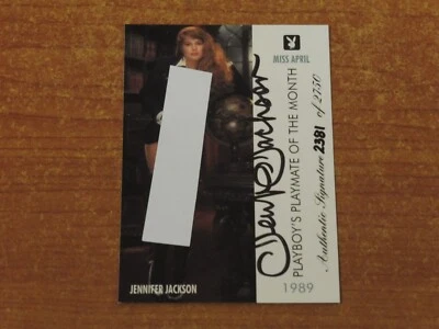 Tarjeta coleccionable autografiada de Playboy #108 Jennifer Jackson Miss April #2381 de 2750 Foto 1 de 3