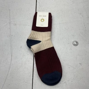 Kids Socks Burgundy & Ivory Crew Socks Size 10-13 Yrs NEW - Picture 1 of 4