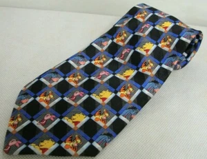 Cravatta Disney Winnie the Pooh Tigre Maialino Occhiello Blu Lunghezza Classica - Foto 1 di 5