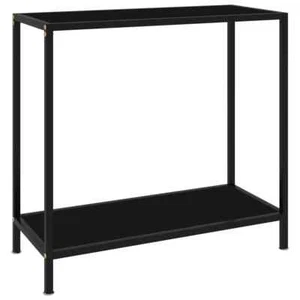 Console Table Black 31.5"x13.8"x29.5" Tempered Glass vidaXL - Picture 1 of 7