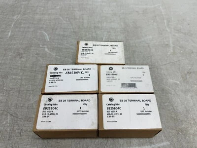 GE EB25B04C Terminal Block, Strip w/ Cover 4 Position 600V 30A 4-Pole Lot of 5 - Image 1 of 4