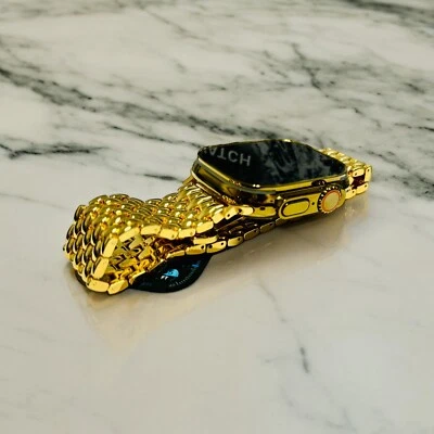 Custom Apple Watch ULTRA 3 49mm GOLD Anodized Titanium Gold Plated Links Band - Image 1 of 4