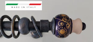 Bastone completo per Tende in Ferro Battuto D.22 mm Blu Finale in pietra leccese - Foto 1 di 2