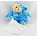 Doudou ours bleu étoiles avec mouchoir BABY NAT - 1758