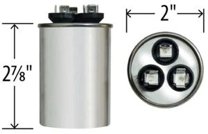 GE / Genteq 15 + 5 uf 440 VAC Round Dual Run Capacitor C4155R 97F9997 - Picture 1 of 3