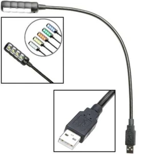 Ultrahelle USB Leselampe mit Multicolour LED Schwanenhalslampe Lampe Leuchte - Bild 1 von 7
