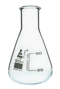 50ml Conical Flask Erlenmeyer Laboratory Glassware Borosilicate Glass 50 ml - Picture 1 of 1