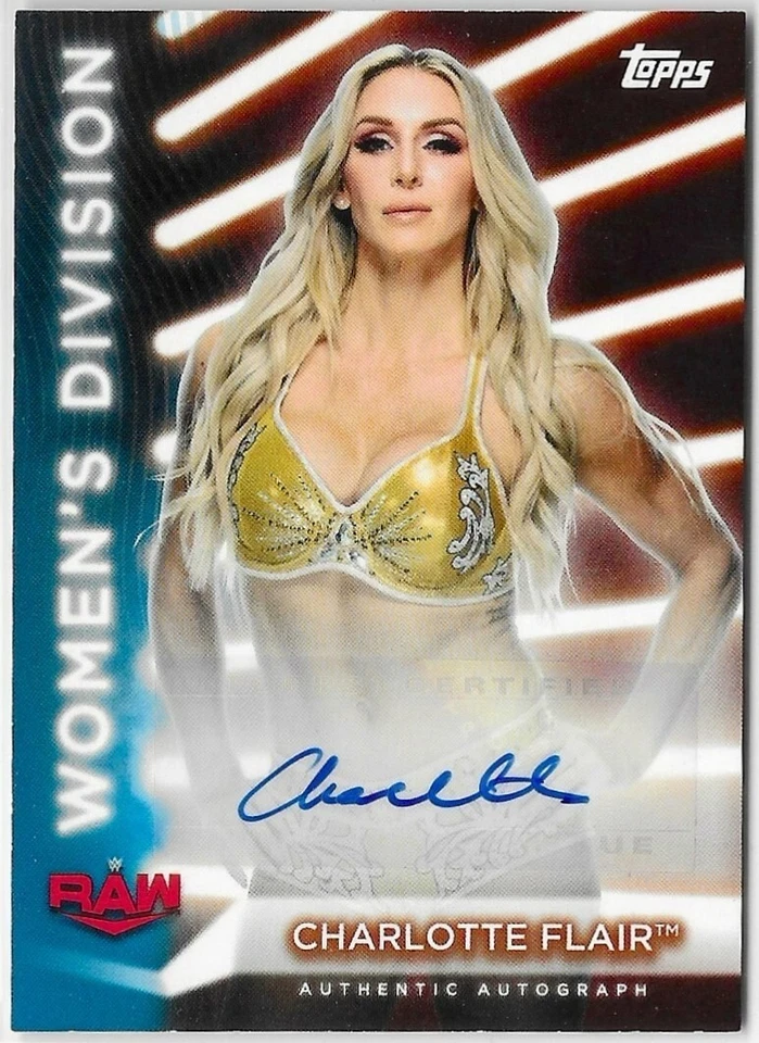 2021 Topps WWE Women's Division Blue Charlotte Flair Autograph Card /25 - Image 1 of 2