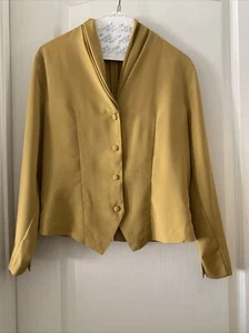 VTG Gran Joue 80’s Cropped Top Long Sleeve Mustard Size Medium - Picture 1 of 10