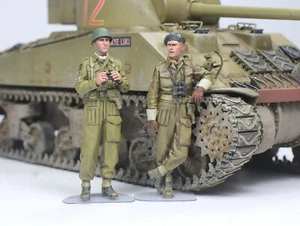 PreSale British Tank Commanders (02 Figures) WW2 1:35 Pro Built Model - Picture 1 of 12