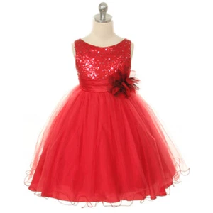 RED Size 14 Flower Girl Dress Recital Party Birthday Bridesmaid Formal - Picture 1 of 3