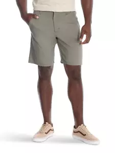 Wrangler Authentics Mens Performance Comfort Flex Flat Front Short Army Green 36 - Picture 1 of 5