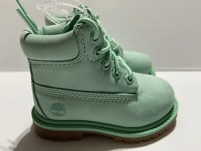 "Botas Timberland Premium Nubuck 50 aniversario verde azulado talla 5 niños pequeños 6""" Foto 1 de 4