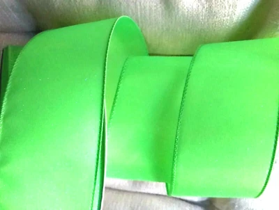 Lime 2.5" x 2 yards Wired Ribbon Iridescent Mist Shimmer Summer Easter Christmas - Image 1 of 4