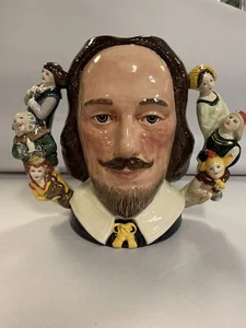 ROYAL DOULTON CHAR. JUG: WILLIAM SHAKESPEARE 7" LARGE 1992 LTD 2,500 signed 900 - Picture 1 of 9