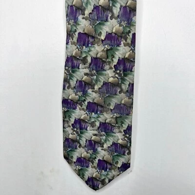 Stonehenge Cocktail Collection Men’s Necktie 3 ¾” Purple Green Chablis 100% Silk - Image 1 of 4