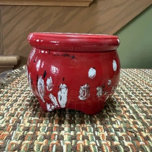 McNees Mold Handcrafted Red Lidded Ceramic Bowl/Dish Artisan Glaze M-693 - Picture 1 of 8