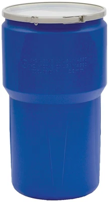 Tambor de plástico de 14 galones con tapa, bloqueo de palanca de metal, 26,5"X15", paquete de laboratorio de cabeza abierta Foto 1 de 4