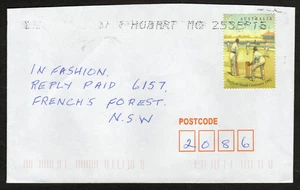 HOBART, Tasmania 7000 postmarked cover dated 25 SEP 2015 + $1.20 CRICKET stamp - Picture 1 of 2