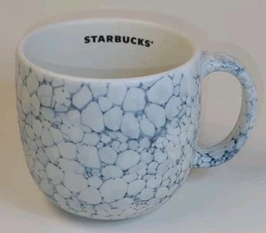 Starbucks 2022 White Blue Stone Pebble Bubble Marble Ceramic Coffee Mug 14 oz - Picture 1 of 7