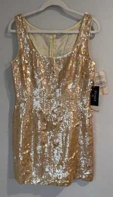 Vestido de Fiesta DIRECT by Kay Unger de Loehmann's Lentejuelas de Seda Vintage Talla 14 Nuevo con Etiquetas Foto 1 de 4