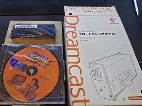 Sega Dreamcast Broadband LAN Network Adapter HIT-0401 Tested Black Very Rare