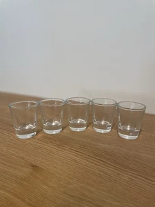 Clear Shot Glasses Set Of Five Plain - Picture 1 of 1
