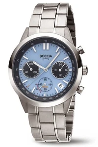 Boccia 3737-01 Herrenuhr Titan Solar Chronograph mit Gliederarmband Datum 5 ATM - Picture 1 of 1