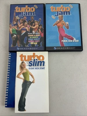 Beachbody TURBO JAM DVDs 2007 Workout Videos (Lot of 2) Books Guidebook Foto 1 de 4