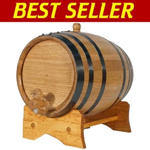 1 Gallon Mini Whiskey Aging Barrel with Stand, Spigot, and Bung - Quick Flavor - Picture 1 of 10