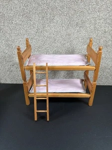 Strombecker 1950's Wooden Bunk Beds W/ Ladder or Twin Beds for 8 Inch Dolls - Picture 1 of 10