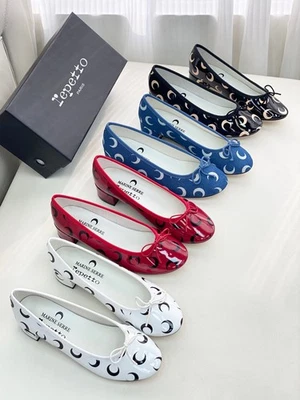 Zapatos de ballet Repetto Moon, zapatos para mujer retro franceses de charol con lazo Foto 1 de 4