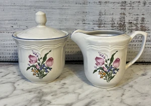 Gibson Milchkännchen Zuckerdose Set Lafayette Blumenmuster 2 Stück Kaffee Tee - Bild 1 von 24